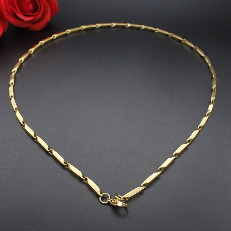 Men Necklace Stainless Steel Male Accessories Women Necklace Punk Hip Hop Fashion Jewelry Gold Chain on the Neck Long Necklace